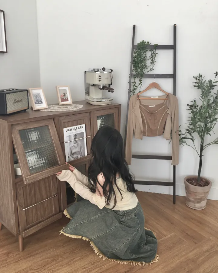 [콩단추🤎/SET 가격!] 빈티지 모리걸 레이스 리본나시 & 쫀득 여리 스판 가디건 세트 상세 이미지 16