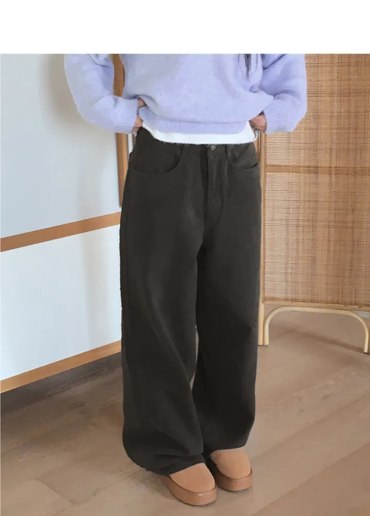 [5col🤎] 폴먼 양기모 와이드 코튼 팬츠 상세 이미지 5