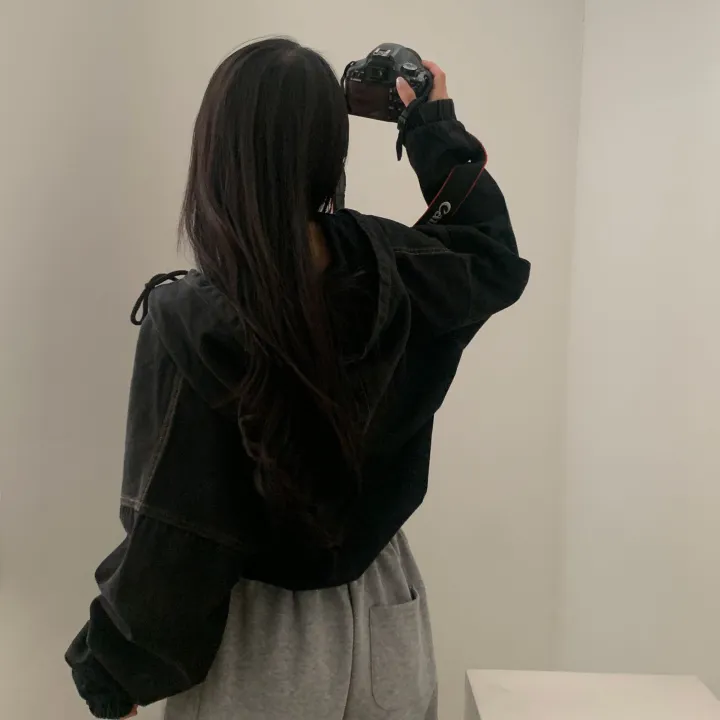[단독!2가지버전💫/투웨이!] 데님 밴딩후드 투웨이 크롭,루즈핏 야상점퍼/집업 - 2color 상세 이미지 27