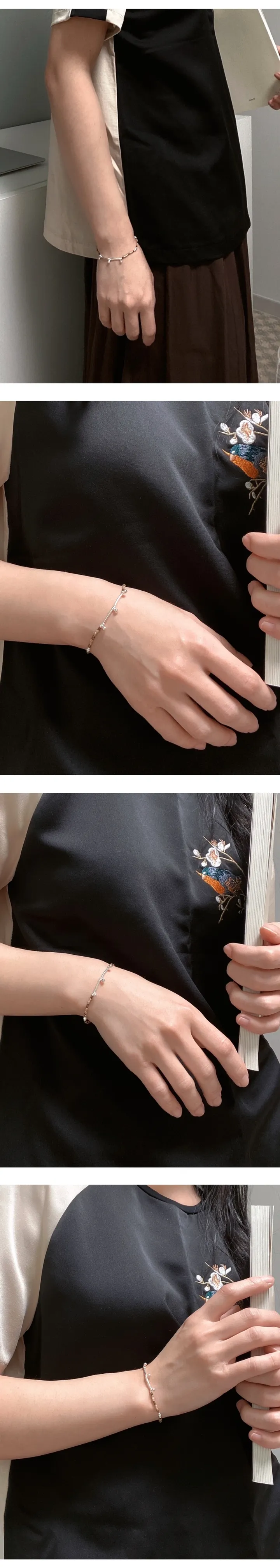 [925silver/한정수량] brown beads Bracelet 상세 이미지 3