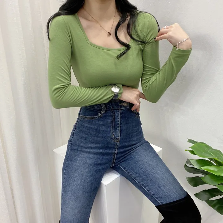 🚀당일발송🚀[묶음할인/안감기모] 가을 겨울 조이 기모 스퀘어넥 긴팔 티셔츠 이너티 상세 이미지 21