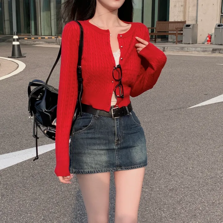 [ 인스타폭주 ] 프론 꽈배기 크롭 니트 가디건 상세 이미지 25