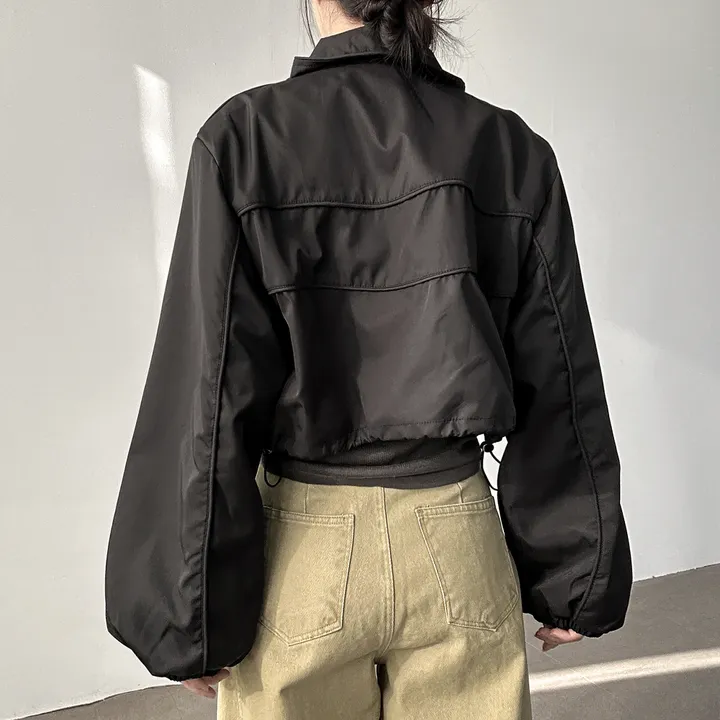 당일출고🚀[quality/도톰] 하이넥 파이핑 고프코어 루즈핏 스트링 바람막이 점퍼 3color 상세 이미지 37