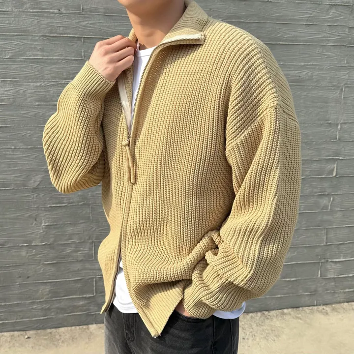크롭&오버/ 커플 니트 집업 하찌 크롭 니트 오버핏 남녀공용 겨울 가을 봄 커플룩 시밀러룩 꾸안꾸 세트 투피스 남자 코디 데이트 빅사이즈 청치마 청바지 데님 미니 스커트 와이드팬츠 상세 이미지 48