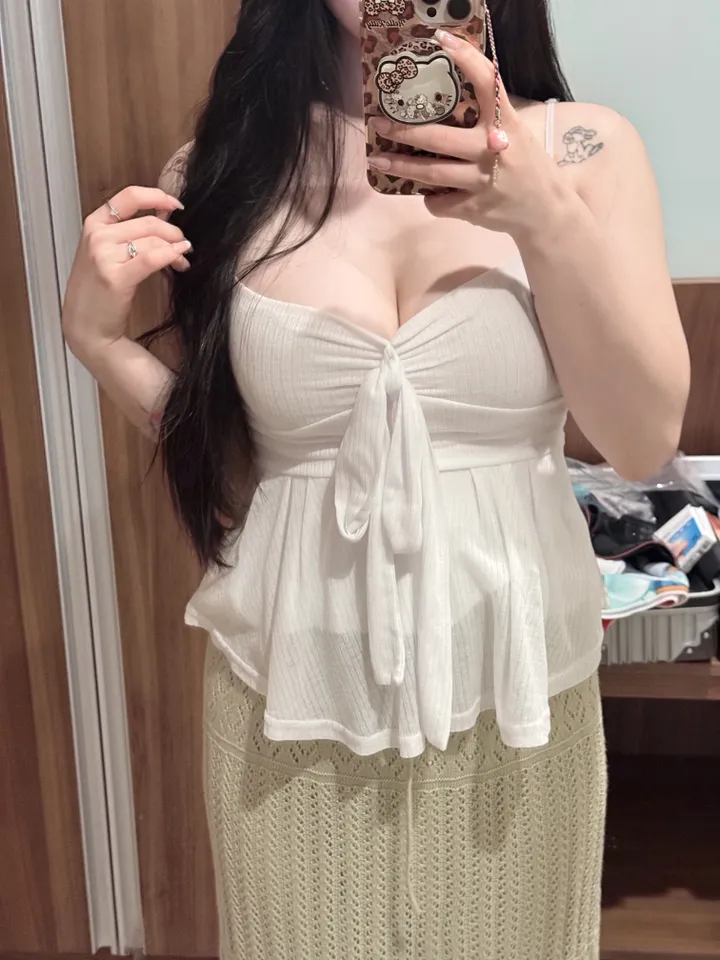 *청순치트키템* 썸머 리본 플레어 프릴나시 가디건세트 1color/ 여름가디건 나시가디건세트 시스루가디건 가디건나시셋업 살안타템 상세 이미지 5