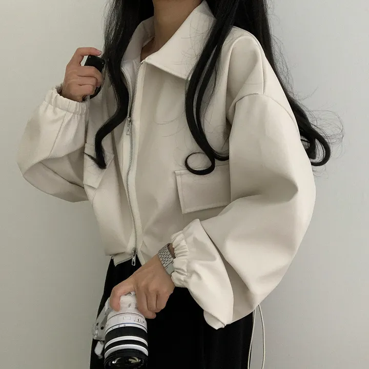 [ 봄신상 ]루즈핏 투웨이 레자 숏점퍼 상세 이미지 62