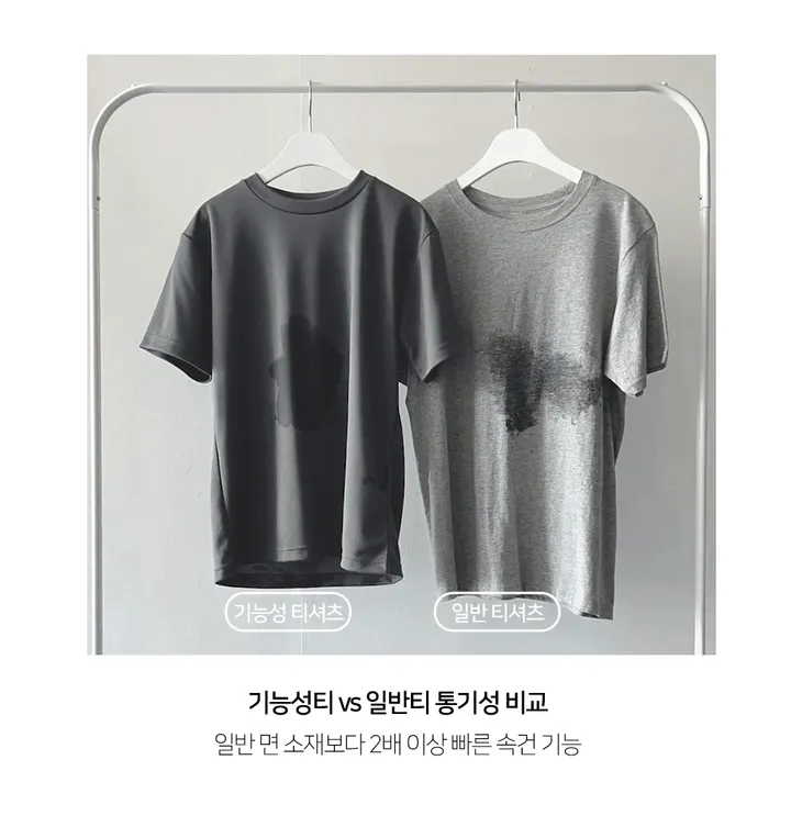 [30컬러🔥][남녀공용][~4XL] 니드 기능성 라운드 반팔 티셔츠 반팔티 상세 이미지 8