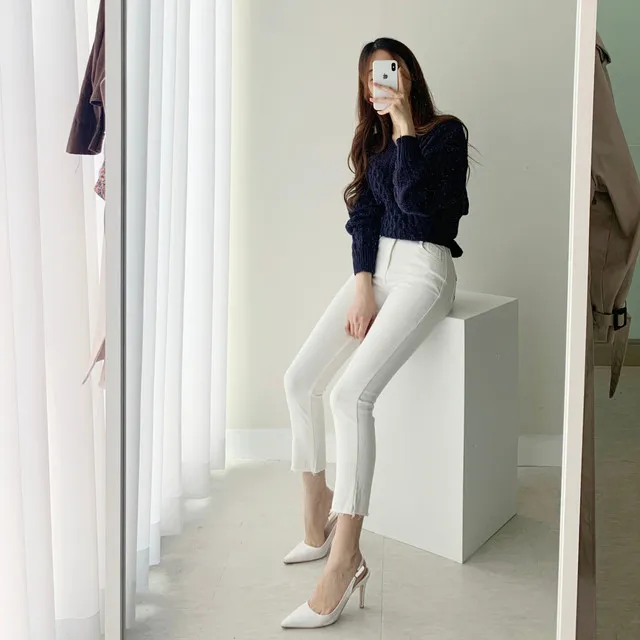 [빠른배송/1만장돌파] 스판굿 반하이 8부 일자 팬츠 면바지 화이트 블랙 베이지 상세 이미지 63
