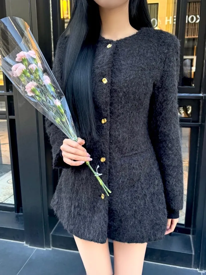 [코트겸원피스💗] 보들보들 연말룩 앙고라 하프 자켓 코트 원피스 상세 이미지 24