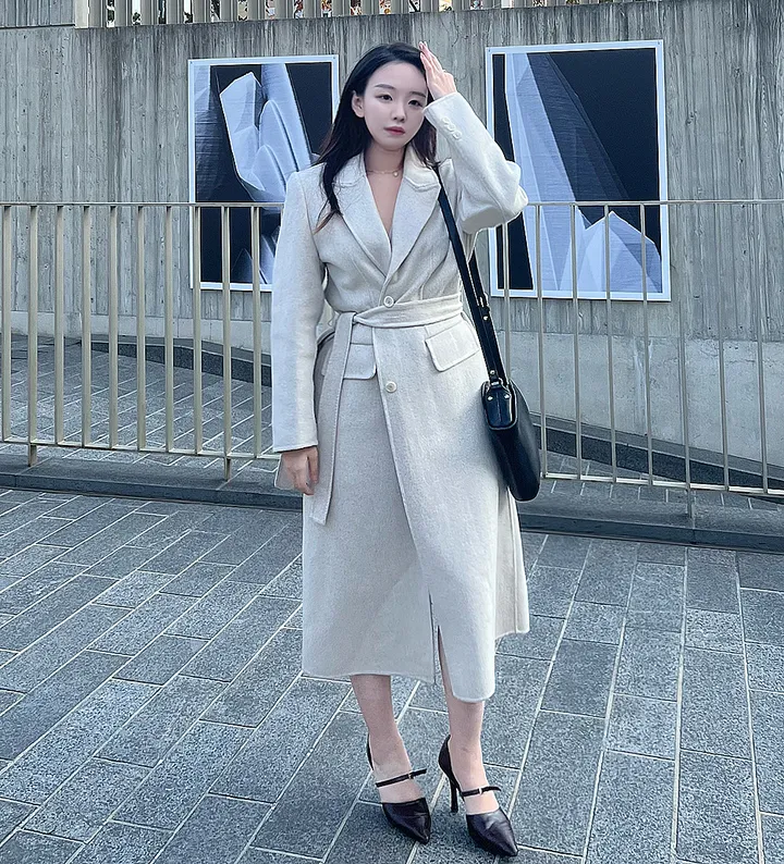 [최저가 진행! 패딩조끼 SET] 브리앙 울 90% 핸드메이드 누빔 벨트 패딩 안감 탈부착 고급 롱 코트 상세 이미지 20