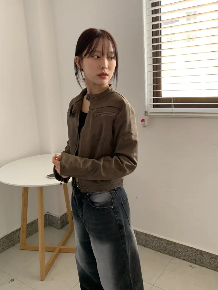 [빈티지힙🧸] 노카라 라이더 레더 가죽 자켓 상세 이미지 16