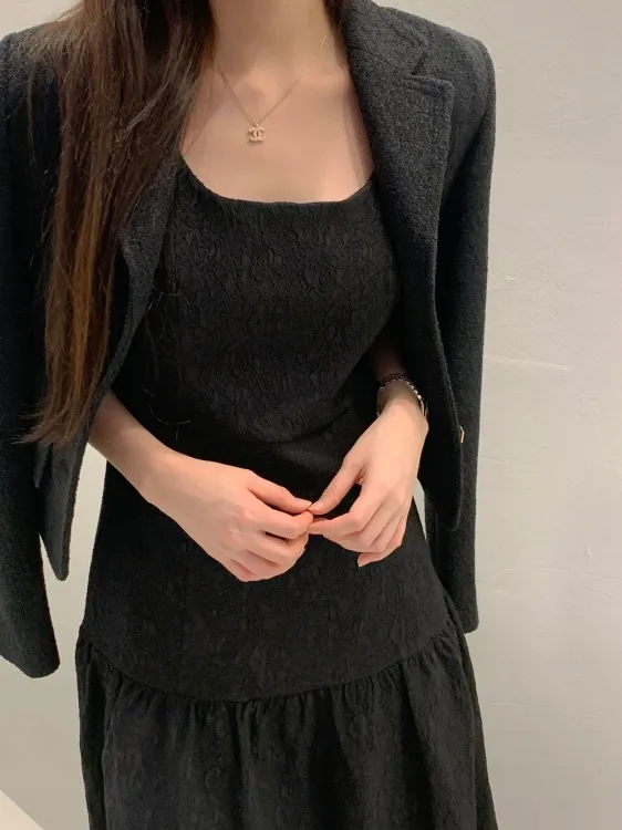 [24f/w버전]✨뉴샤르망 부클울 자켓 백화점동일 S라인 트위드 카라 금장버튼 반 코트 4color 상세 이미지 26