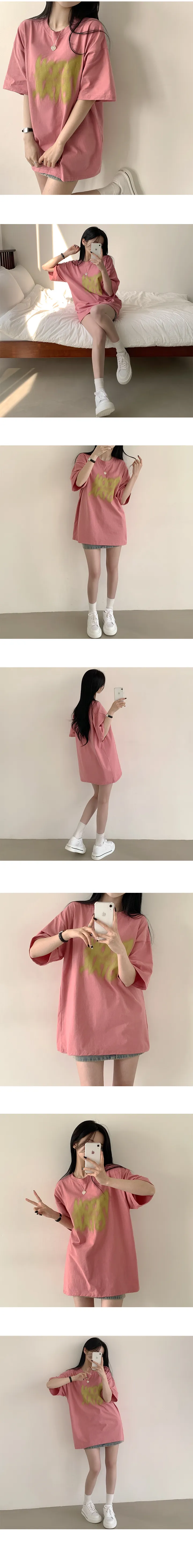 [유니크/오버핏] 힙무드, 나염 페인팅 박시 반팔티셔츠 (8color) 상세 이미지 6