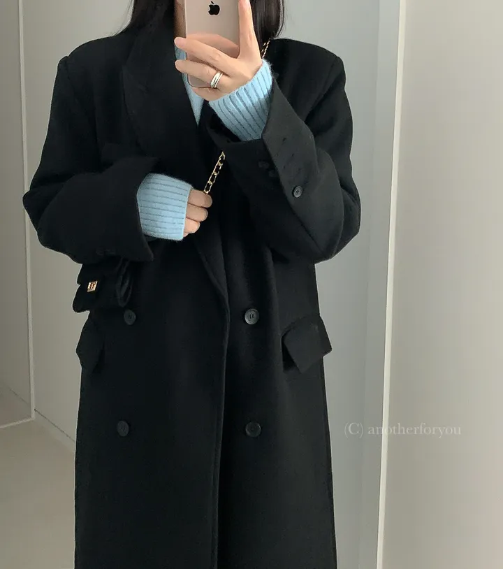 클래식 울 테일러드 더블 롱 코트 2col : 어나더포유 상세 이미지 22