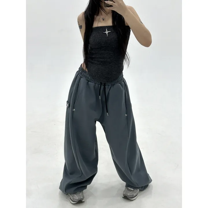 기모선택❤️[UNISEX/소장추천!/6color!]데이유 비죠 스냅 버튼 포인트 루즈 와이드 벌룬 트레이닝 팬츠(3-5일 여유주문) 상세 이미지 4