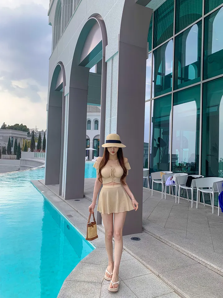 [러블리무드🎀소두핏] 벙거지 버킷햇 꽈배기 그물 뜨개 니트 짜임 모자 봄 여름 휴양지룩 휴가룩 여행룩 3COL 상세 이미지 21