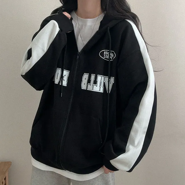 [봄신상!🌸/오버핏] 꾸안꾸, 윌비 배색 캠퍼스 후드집업 3color 상세 이미지 9