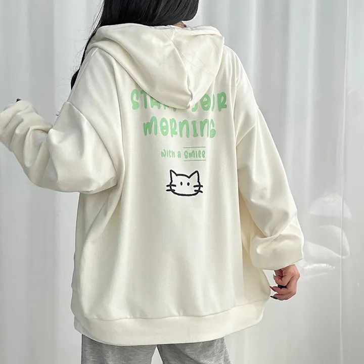 냥냥이 백레터링 오버핏 후드집업 ✔️후드집업 후드 집업 오버핏후드집업 캐릭터 뒷나염 교복후드집업 학생후드집업 빅사이즈 상세 이미지 7