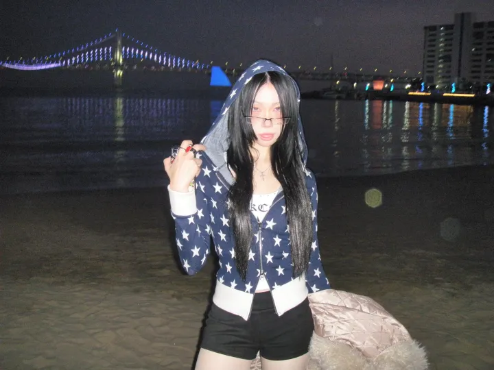 [MD소장/인기상품] y2k star pattern slim crop hood zip-up / y2k 별 스타 패턴 슬림 크롭 후드 집업 상세 이미지 44