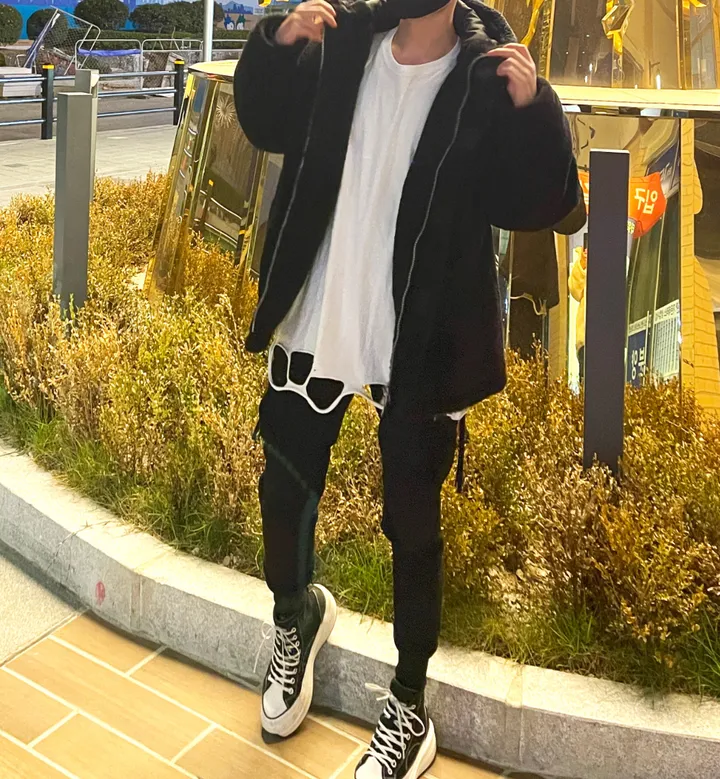 덤블 헤비 양털 패딩 오버핏 투웨이 스트링 후리스 뽀글이 후드 집업 자켓 점퍼 상세 이미지 96