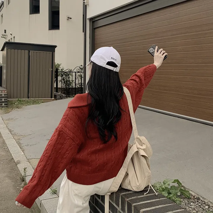 [따뜻!겨울까지~] 투웨이 도톰 케이블 하이넥 꽈배기 오버핏 니트 집업자켓 가디건 상세 이미지 12