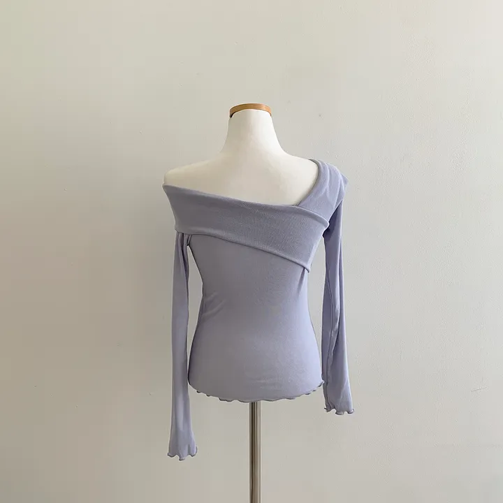 (여리글램핏ღ) 스윗 사선 오프숄더 긴팔 티셔츠 5color (S/S) 상세 이미지 29