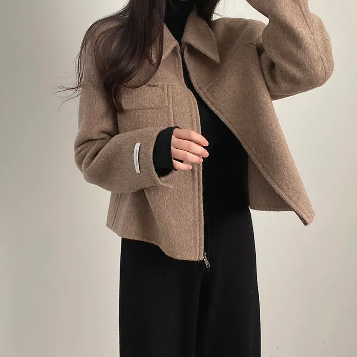 (오버핏,울100) 보들 데일리 핸드메이드 숏코트 상세 이미지 6