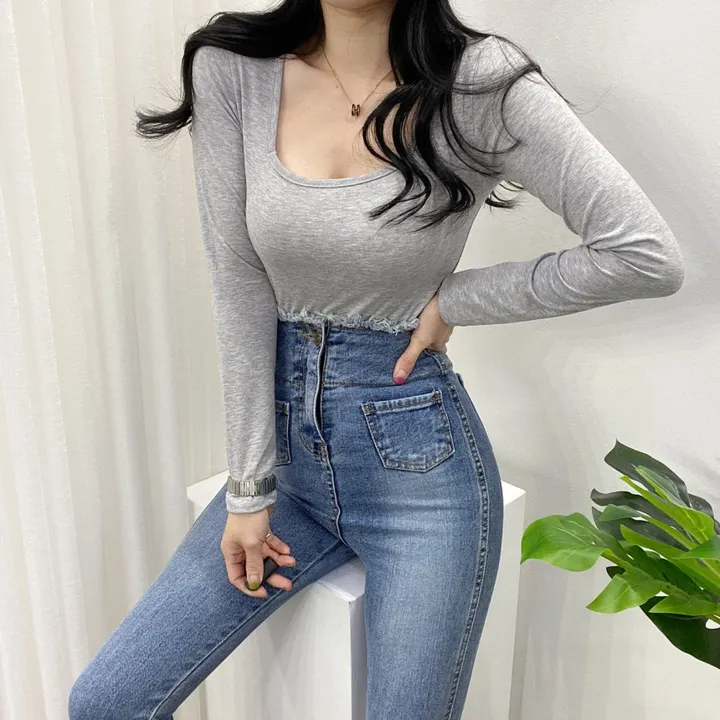 🚀당일발송🚀[묶음할인/11컬러] 조이 봄 가을 뉴 스퀘어넥 긴팔 티셔츠 이너티 상세 이미지 57