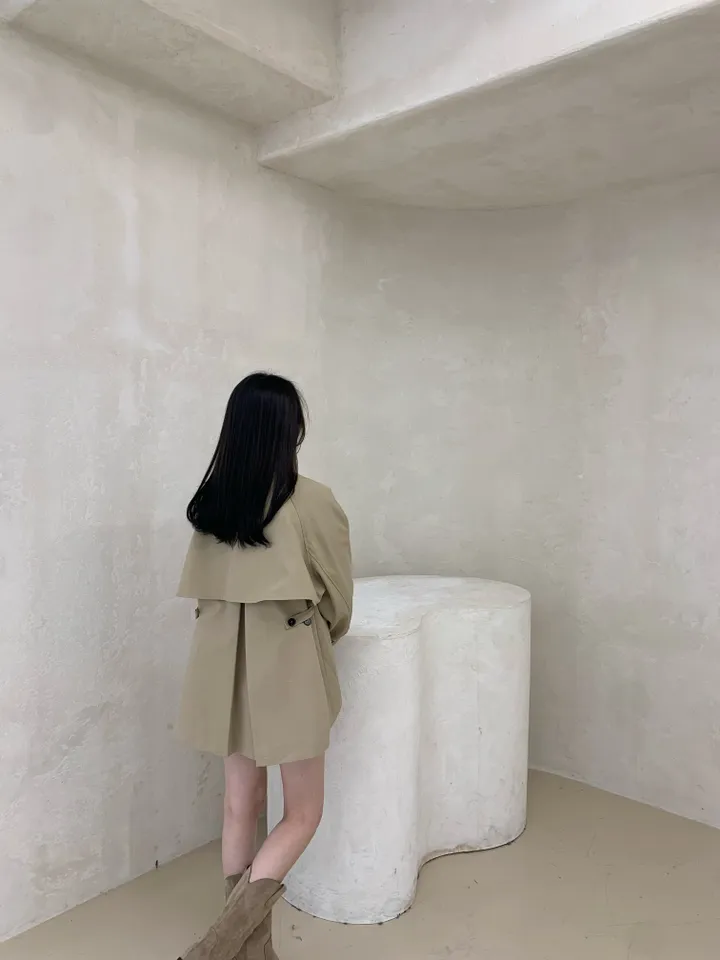 케이프 하프 트렌치코트 야상 자켓 상세 이미지 6