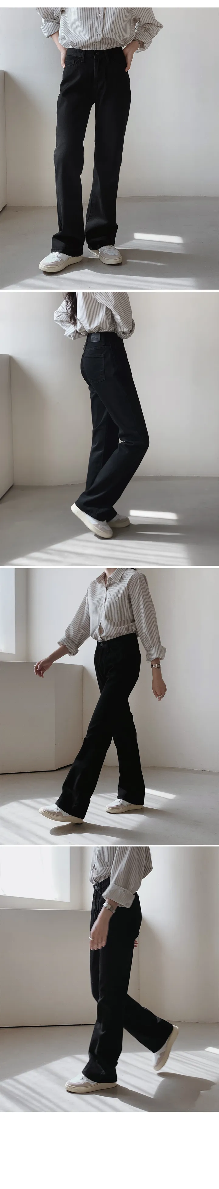 [🖤핏보장] 프리미엄 세미부츠컷 블랙진 (+베이직/롱ver) - 4 size (SLOWMADE/자체제작/부츠컷/인생데님/난스판/키작녀바지/블랙데님/사이즈세분화) 상세 이미지 17