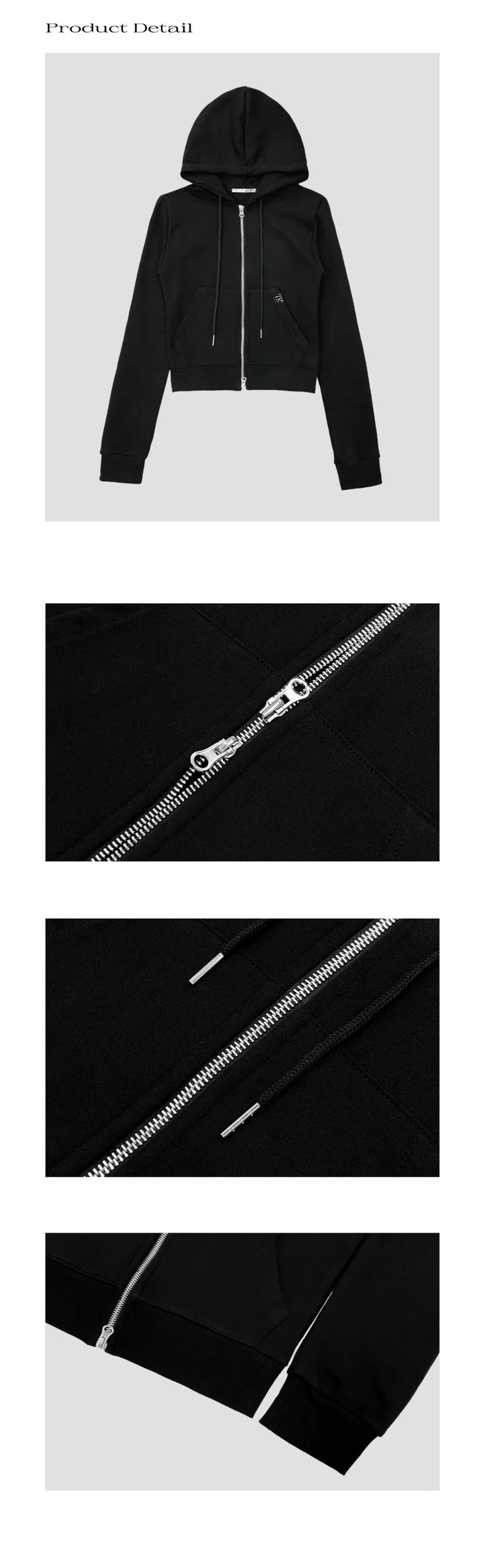 [‼️3천장판매/MADE] [핏보장] U-aways 베이직 투웨이 세미 크롭 슬림핏 무지 후드집업 트레이닝 셋업 *2color 상세 이미지 5