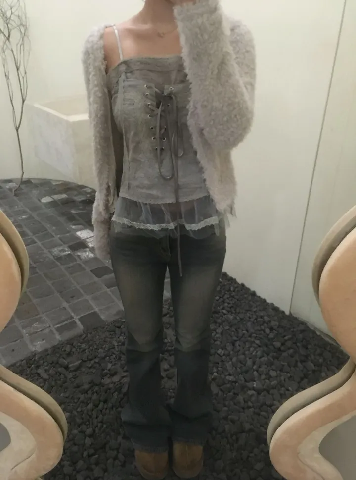 카리나 빈티지  포켓 포인티 청바지 Karina Vintage Glam Pocket Flare Denim 상세 이미지 11
