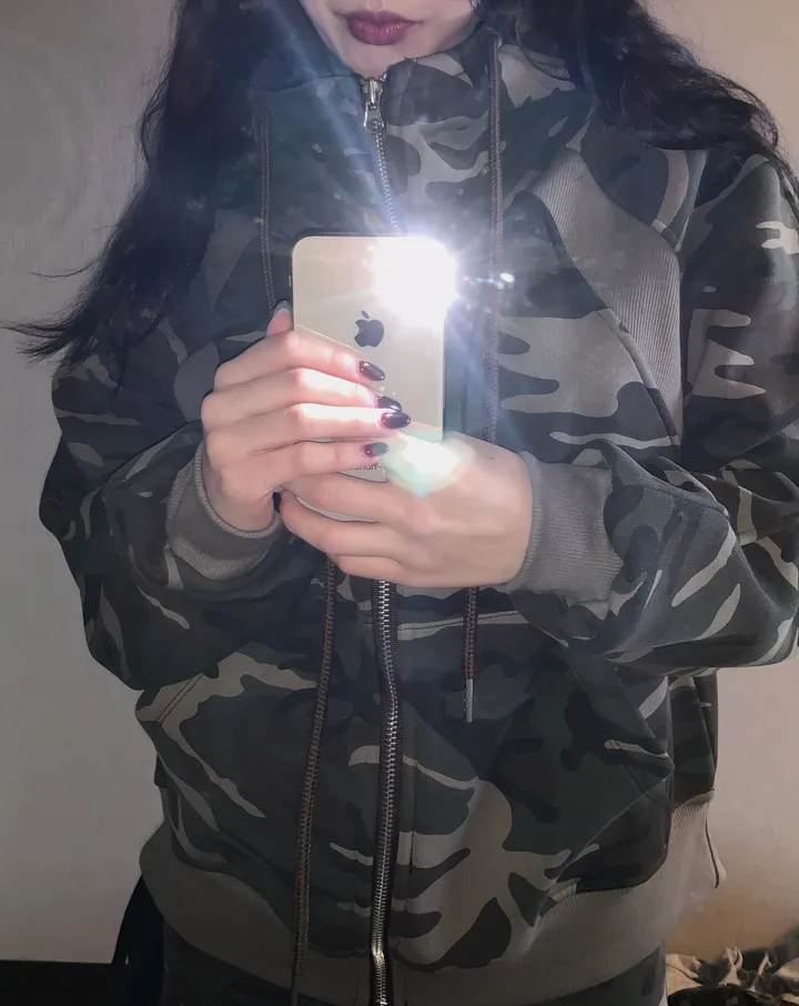 시니컬 카모 사선절개 후디zp 🪽🖤(기모) 상세 이미지 11