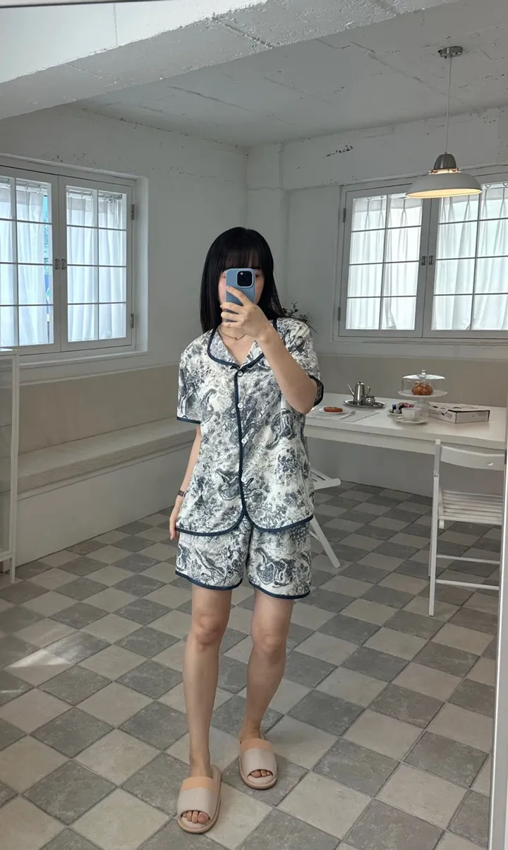 지지미 잠옷 홈웨어 여름파자마 3세트 (6color) 상세 이미지 6