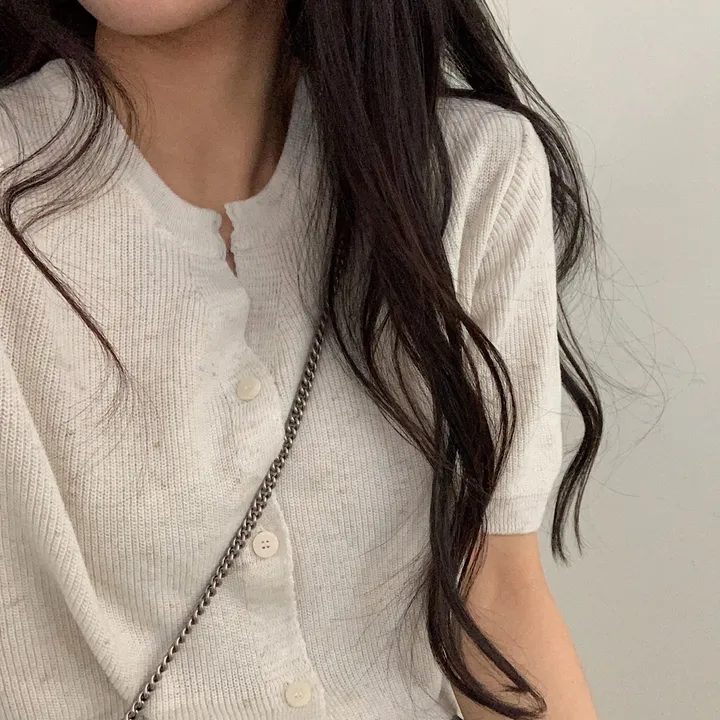[재진행/부드러워요] 무드쩌는 린넨 하찌 반팔 단추 니트가디건;5col 상세 이미지 17