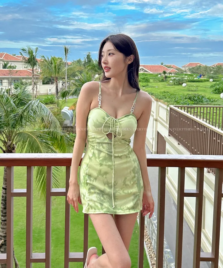💚어디서샀어?/M-XL 나염 트임 원피스 비키니 모노키니 휴양지 호캉스 호텔 유교걸 빅사이즈 커버업 치마 스커트 수영복 상세 이미지 16