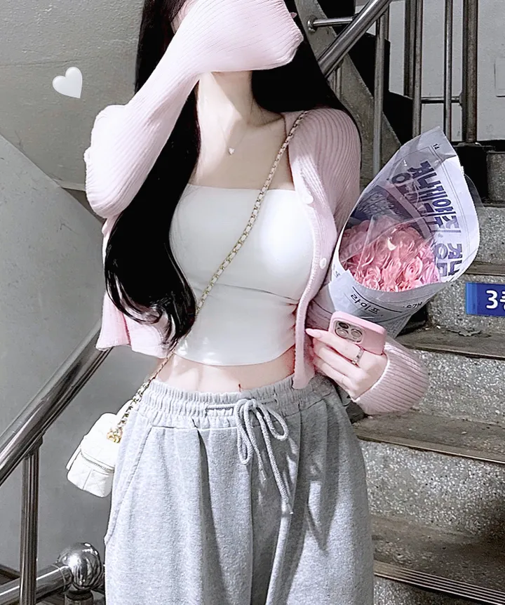 주문폭주*보들*슥걸치는🩷발렌타인 가디건 - 6color / 니트가디건 크롭가디건 브이넥가디건  볼레로 골지 골지가디건 브이넥 니트 간팔 가을 가을옷 가을가디건 핑크 개강룩 상세 이미지 8