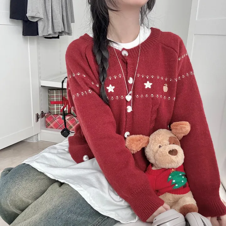 주문폭주🔥 [러블리~🧸/도토리🌰] 빈티지 자수 꽈배기 케이블 가디건 봄 가을 겨울 니트 상세 이미지 26