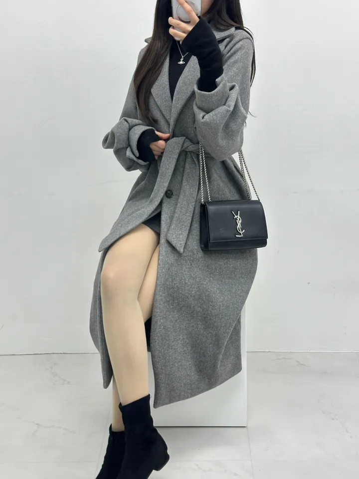 [개강룩/핏보장] 러블리 퍼프 몽글 롱 코트 울코트 (4color) 상세 이미지 28