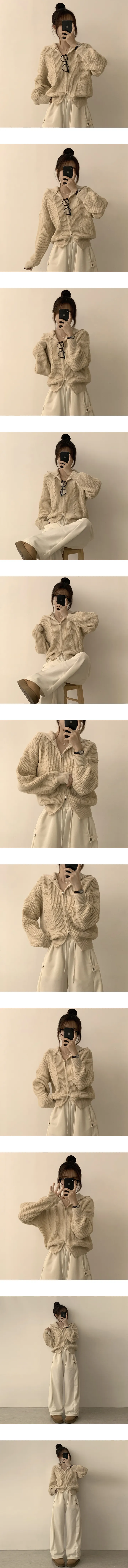 [리뷰99%만족/도톰🐻/퀄리티보장!] 벨리 투웨이 데일리 가을 카라 집업 겨울 긴팔 꽈배기 니트 가디건 하이넥 데일리 아우터 5color 상세 이미지 2