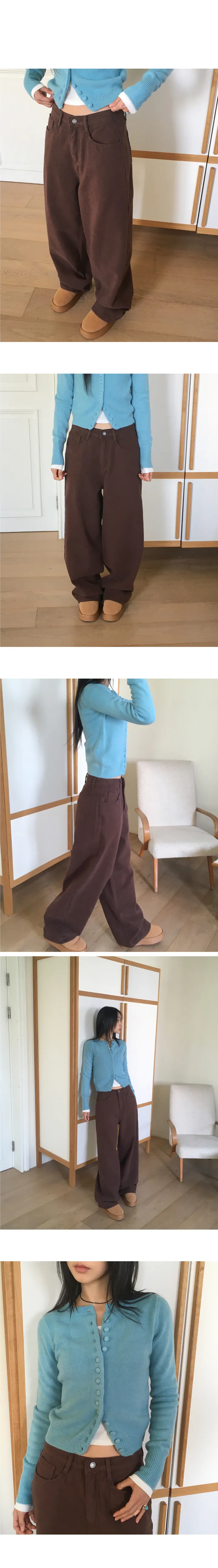 [5col🤎] 폴먼 양기모 와이드 코튼 팬츠 상세 이미지 7