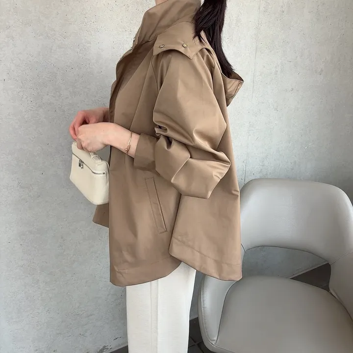 간절기 루즈핏 A라인 후드 바람막이 점퍼 상세 이미지 27