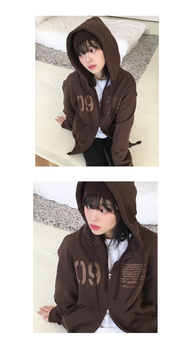 [*Best!] 엔젤 09 레터링 투웨이 루즈핏 후드집업 (3 color) 상세 이미지 6