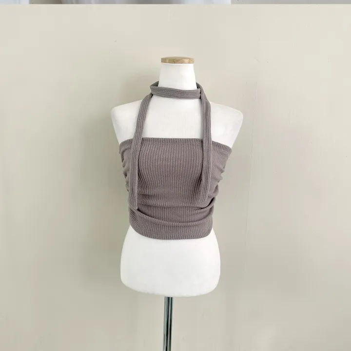 [초커+탑세트!]골지 탱크탑 타이 초커 니트 셋업 4color 상세 이미지 10