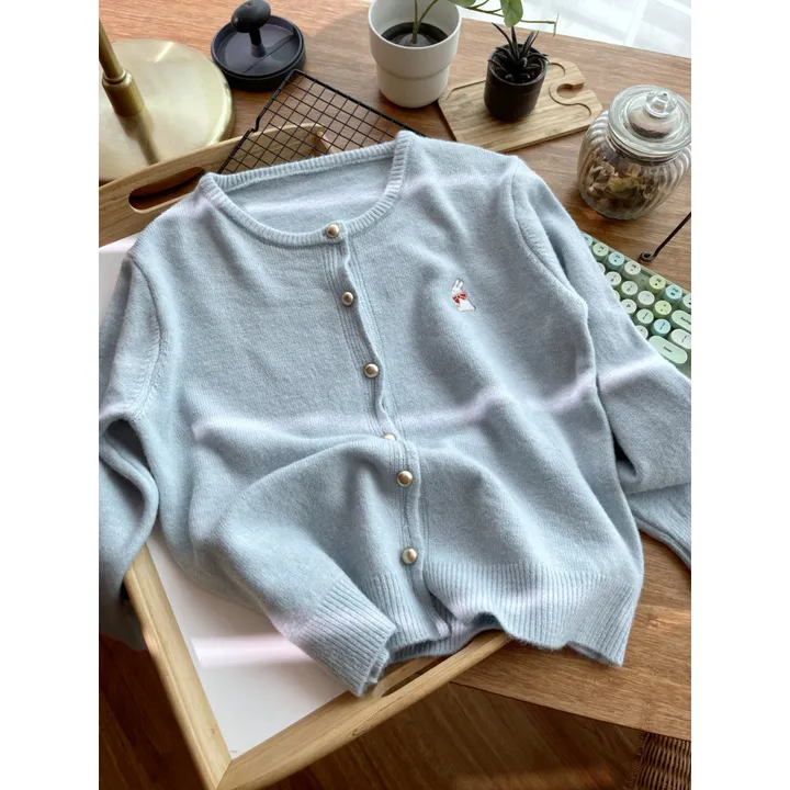 봄가디건 봄아우터 데일리 토끼 자수 상세 이미지 14