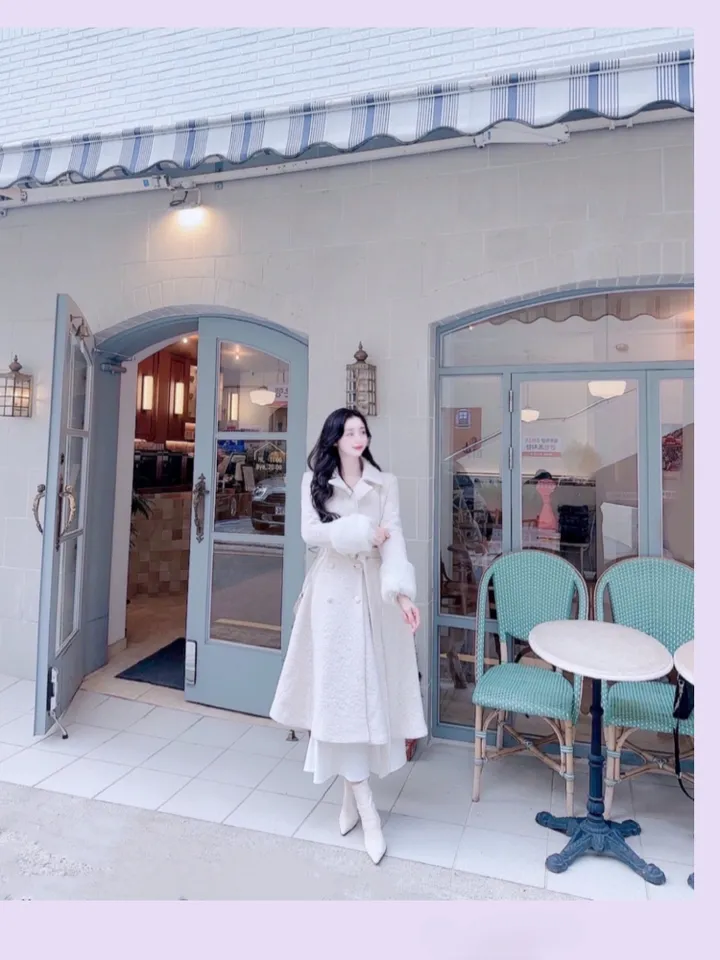[빠른배송💗/신상기획할인💗] 아르떼미떼 아이보리 폭스 소매 페이크 퍼 벨트 플레어 롱 울 코트 (high quality - 아이보리 , 핑크 국내제작 고퀄리티 안감 누빔 겨울 한겨울 방한 아우터 연말룩 원피스 연말 파티룩 페이크퍼 에코퍼 드뮤어룩 드뮤어) 상세 이미지 2