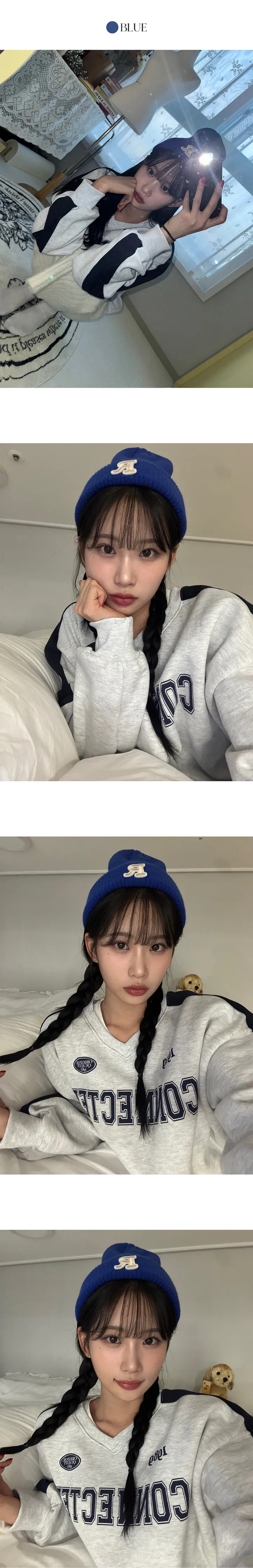 [🐰R포인트🐰/165℃] 영문 포인트 골지 비니 상세 이미지 7