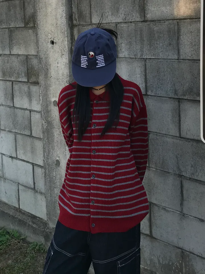 [초기획/주문폭주] 체인 스트라이프 카라 가디건 (5color) 상세 이미지 9