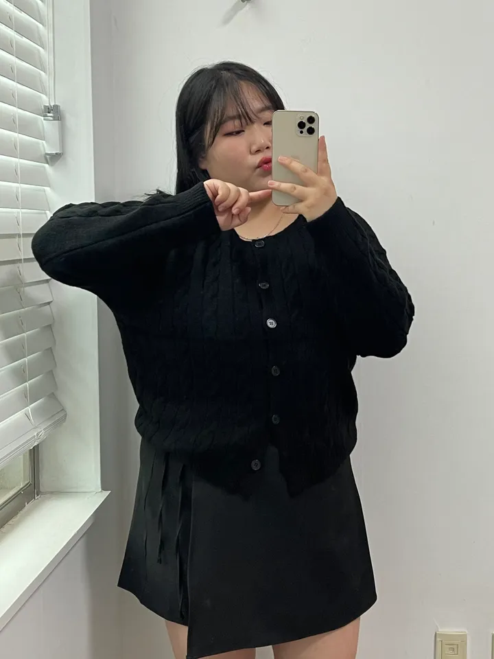 🚀당일출발🚀빠른배송📦 [~110size/빅사이즈] 라운드넥 꽈배기 도톰 단추 니트 가디건 상세 이미지 107