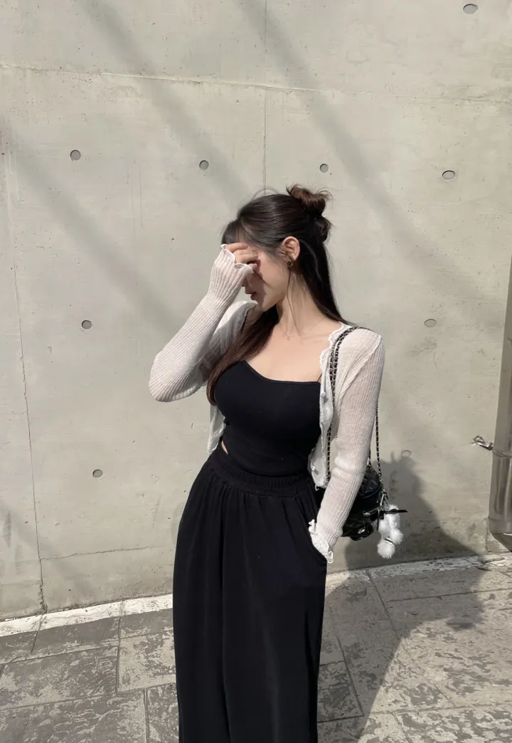 퍼티 썸머 시스루 레이스 크롭 볼레로 가디건 상세 이미지 8